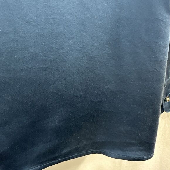 Ravella Milano 100% Silk Blue Round Gold Ball Button Up Shirt Womens Size XXL - Picture 11 of 14